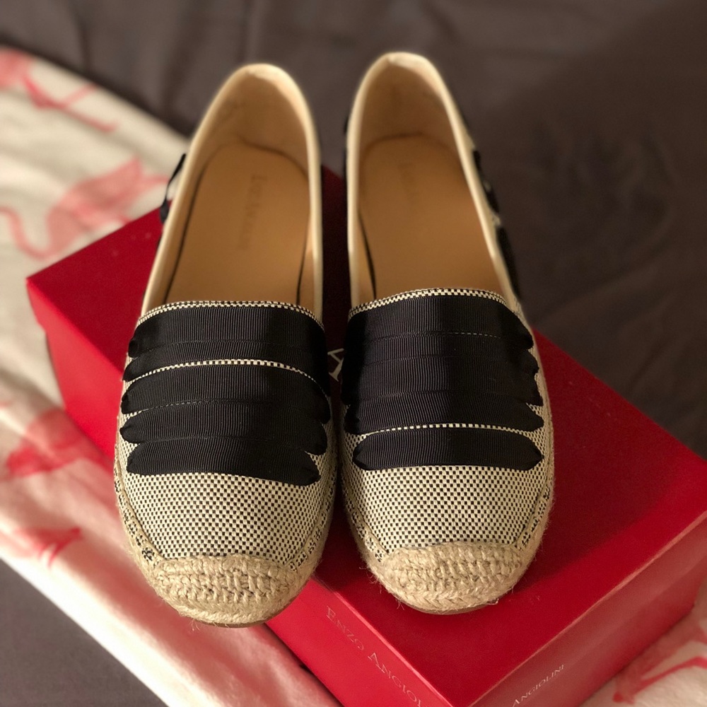 Enzo Angiolini Natural and Black Espadrilles